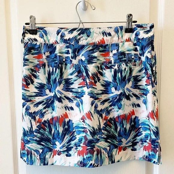 IZOD Golf Tennis Athletic Skort Skirt White Blue Red Floral Print Size 2 - Picture 4 of 16